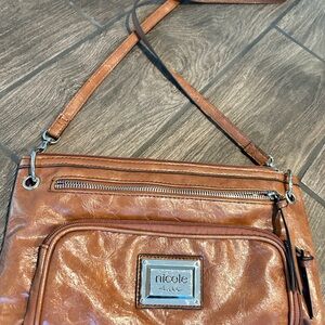 Nicole Tan Leather Crossbody Bag